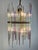 Sciolari chandelier in brass and multicolor Murano glass Italian mid-century design from the 1960s. Six lights, e14 lamps....