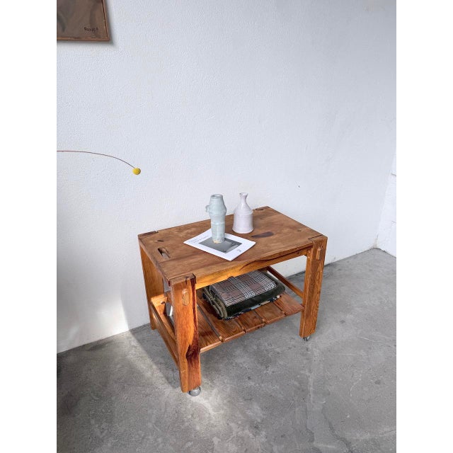 Pine Serving Cart on Casters, 1980s For Sale - Image 9 of 18