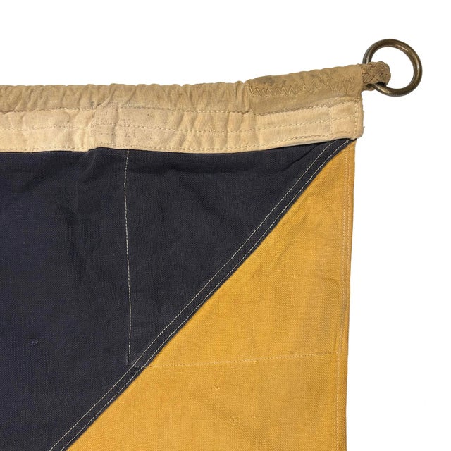 Textile Large Vintage Cotton Nautical Signal Flag For Sale - Image 7 of 7