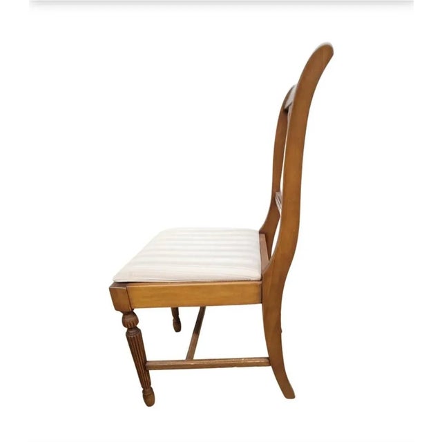 1930s Set of Six 1930s Refinished Lyre-Back Mahogany and Upholstered Dining Chairs For Sale - Image 5 of 12