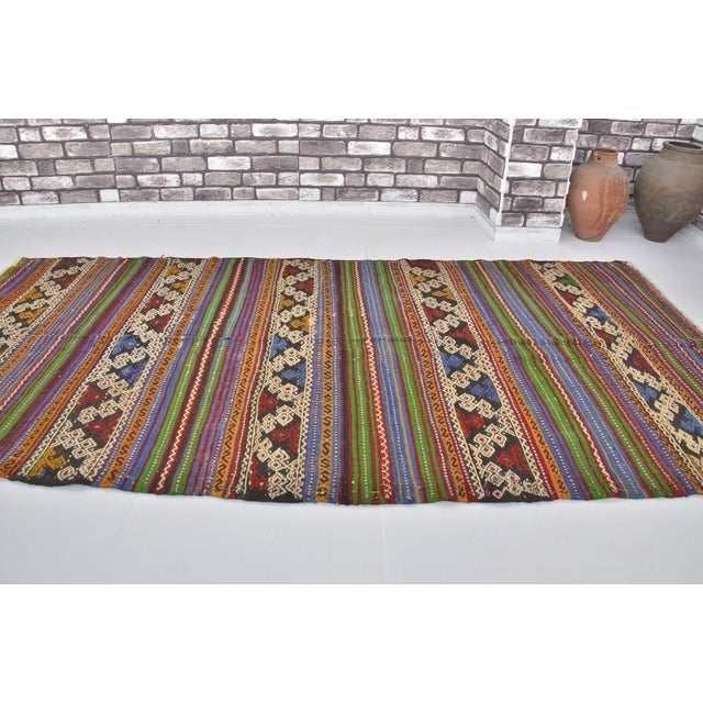 1960s Oushak Neutraş Turkish Kilim Rug For Sale In Phoenix - Image 6 of 10