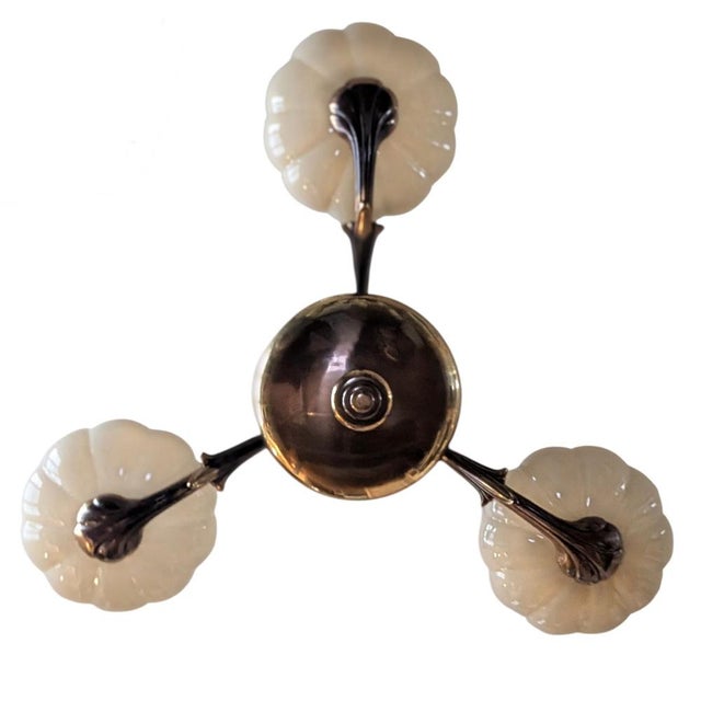 Large 3-Arm Chandelier by Paavo Tynell for Oy Taito AB, 1940s For Sale - Image 6 of 18