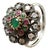 Vintage Ruby, Emerald& Diamond Ring Sterling Silver Size 8 For Sale