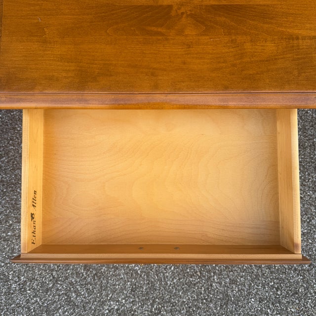 Ethan Allen 1980s Ethan Allen Heirloom Collection Traditional Chippendale Solid Maple Nightstand (10-5316 Nutmeg) For Sale - Image 4 of 10