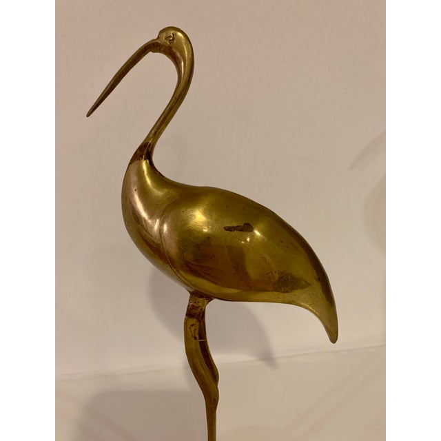 Mid-Century Modern Vintage Mid-Century Modern Brass Crane For Sale - Image 3 of 6