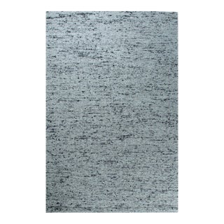 6x9 Opulent Alluring Dark Gray Geometric Modern Handmade Wool Carpet Rug For Sale