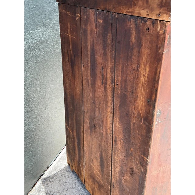 Vintage Rustic Handcrafted Wood Shelving Unit For Sale - Image 9 of 16
