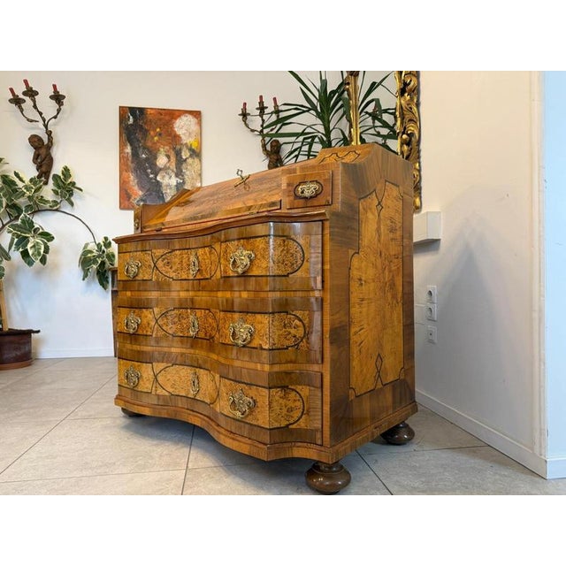 Antique Baroque Writing Secretary with Drawers For Sale - Image 5 of 18