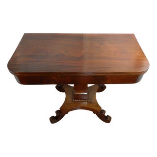 Antique Rosewood Games Table with Fold Over Lid For Sale