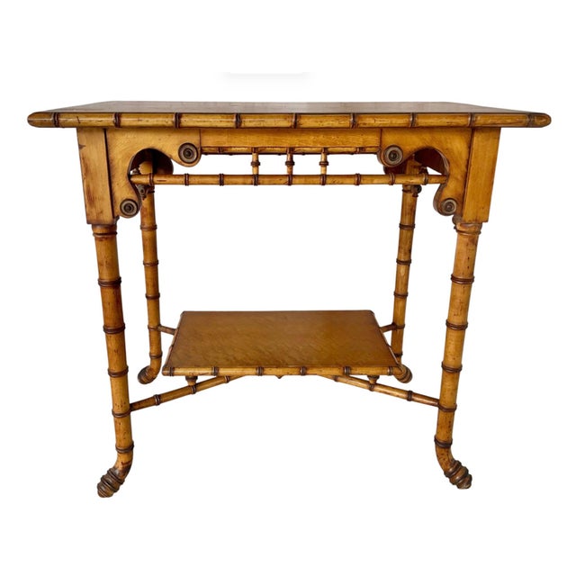 Ornamental & Decorative Materials Victorian Faux Bamboo Side Table by r.j. Horner, New York For Sale - Image 7 of 14