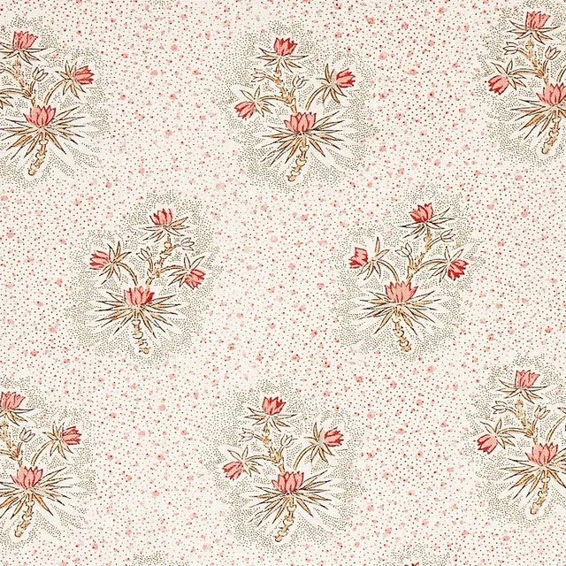 Sample- Schumacher Cassis Floral Fabric in Rouge For Sale