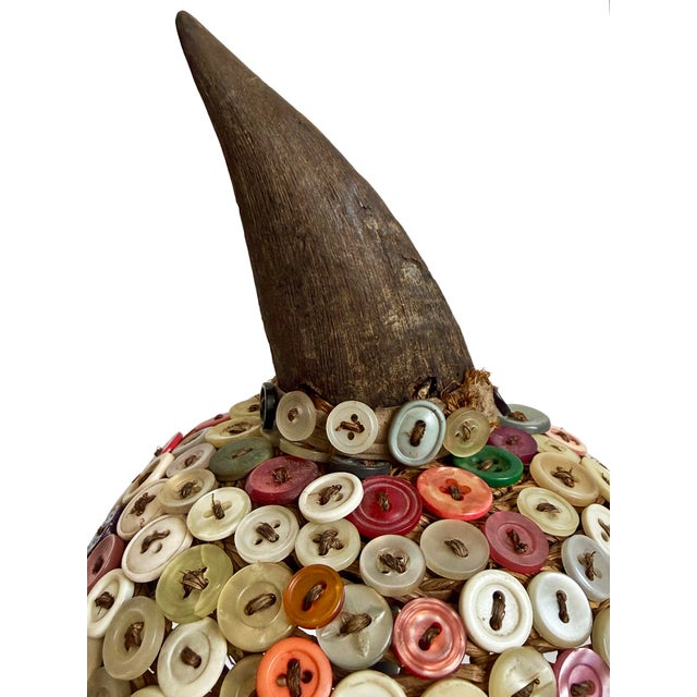 Vintage Original Elders African Lega Hat on Stand For Sale - Image 4 of 7