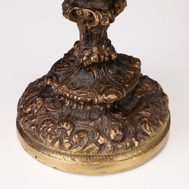 Gold Bas-Relief Carved Bronze Jug For Sale - Image 8 of 11