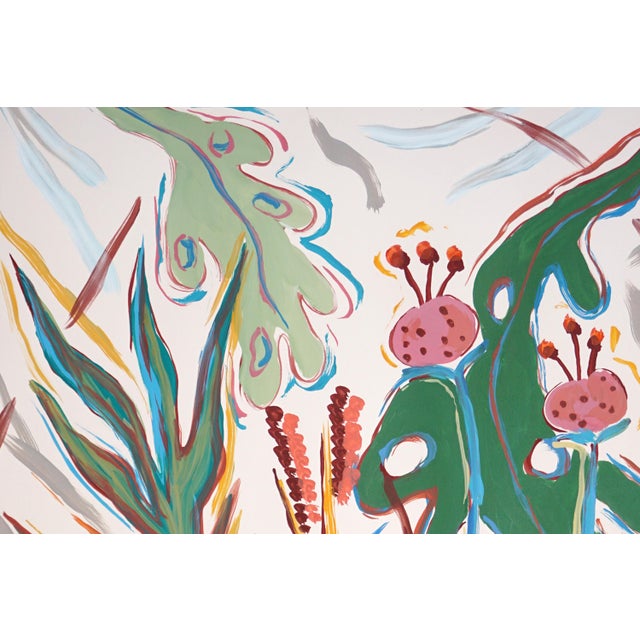 Figurative 2025, Expressionist Landscape, Organic Flora, Tropical Garden, Acrylic Painting on Watercolor Paper by Romina Milano For Sale - Image 3 of 8