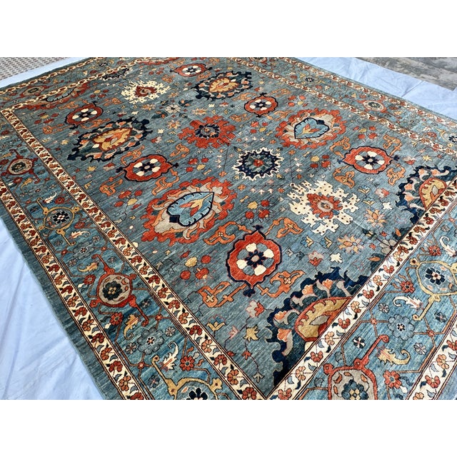 Hand-Knotted Afghan Sultanabad Chobi Wool Area Rug - 8'11" X 11'11" For Sale - Image 4 of 16