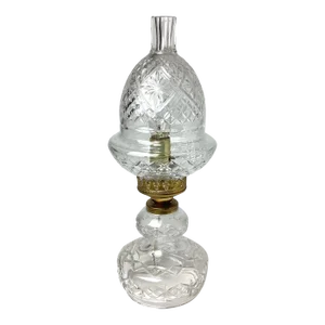 1970s Waterford Crystal Acorn Electric Table Lamp