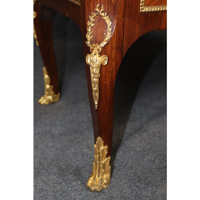 Late 19th Century 19th Century French Louis XV Style Dore' Ormulu Mounts Marble Top Commode For Sale - Image 5 of 12
