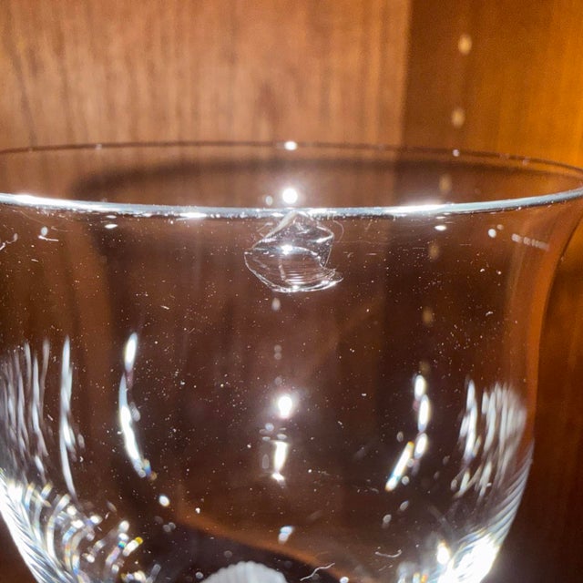 Vintage 1980s Mikasa Sea Mist Crystal Wine Glasses - Set of 7 For Sale - Image 11 of 12