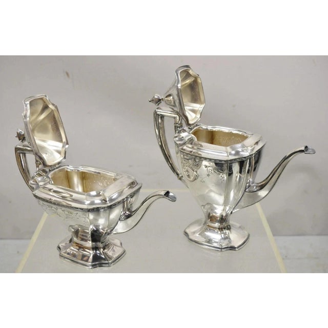 Silver 1900s Wd Smith Silver Co Chippendale Epns Hepplewhite Silver Plated Tea Set - 4 PCS For Sale - Image 8 of 9