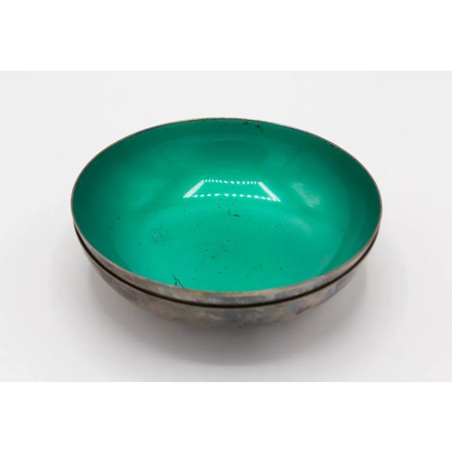Nesting Reed and Barton Enamel Bowls or Ashtrays - a Pair For Sale - Image 10 of 11