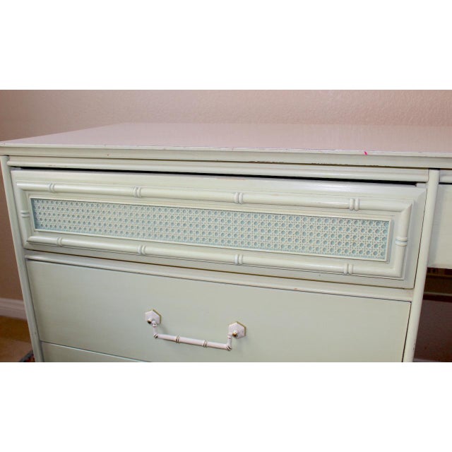 Rare Vintage Bassett Mid-Century Modern Student Desk & Dresser Set in Moss Green - Original Finish For Sale - Image 13 of 18