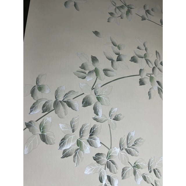 Art Deco Leaves Pattern Wallpaper Hand Painted Artworks For Sale - Image 3 of 4