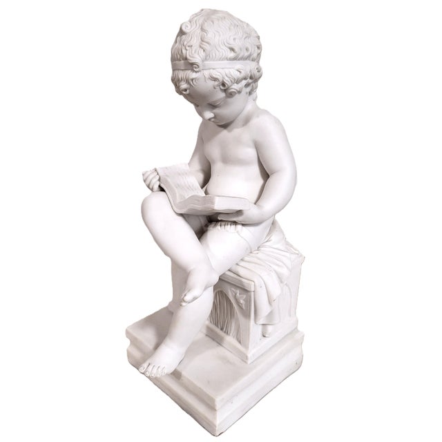 Pair Antique French White Bisque Porcelain Putti Baby Cherubs Sculpture Figures For Sale - Image 17 of 18