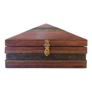 Moroccan Pyramid Wooden Box For Sale