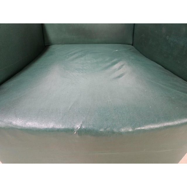 Art Deco Club Chairs in Walnut and Green Eco-Leather, 1940, Set of 2 For Sale - Image 15 of 18