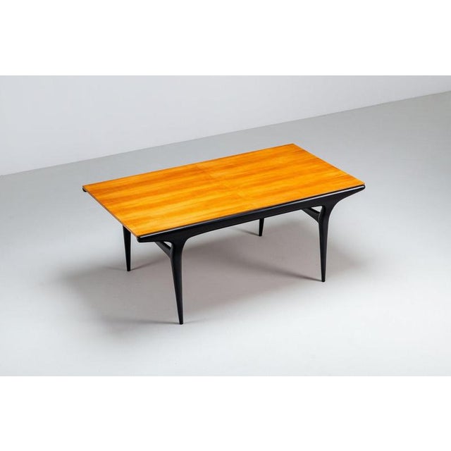 Beautiful shaped dining table designed by alfred hendrickx; one of the best designers from belgium in the ‘60’s and...