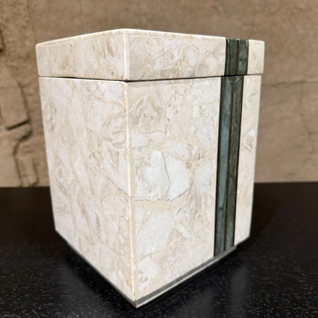 Maitland Smith Tessellated Stone & Brass Square Box Postmodern For Sale In San Diego - Image 6 of 12