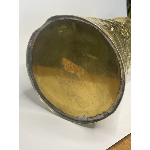 English Traditional Embossed Pub Scene Brass Pitcher For Sale - Image 12 of 12