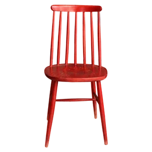 Mid-Century Modern Red Wooden Chair, Northern Europe, 1960s