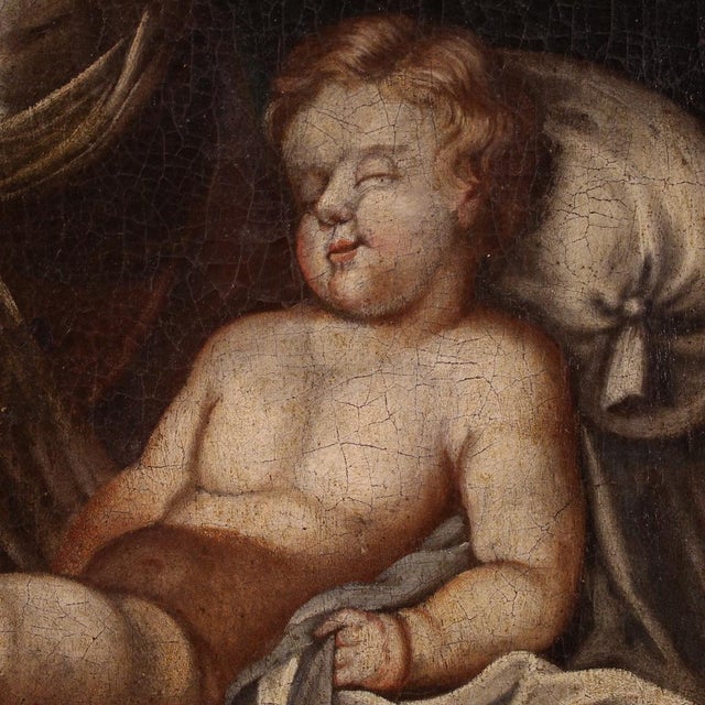 Madonna and Child, 1740, Small Oil on Canvas, Framed For Sale - Image 15 of 16