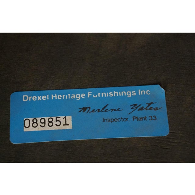 Drexel Furniture Bookmatched Walnut Asian Chinoiserie 26" Square Accent End Table For Sale - Image 11 of 11