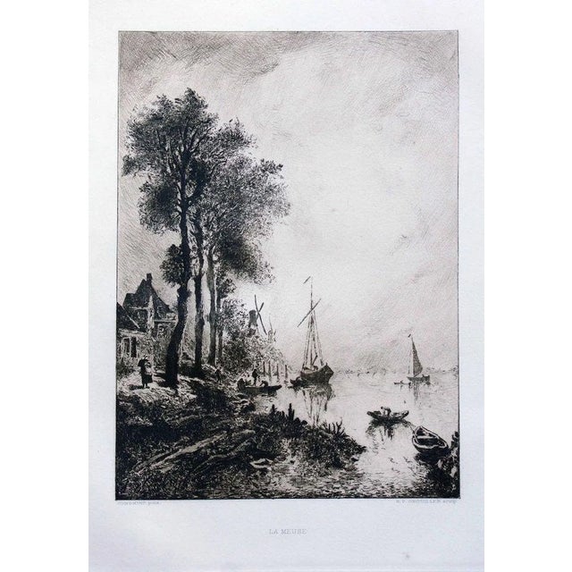 La Meuse - Original Etching by R.P. Grouillet - 1911 1911 For Sale