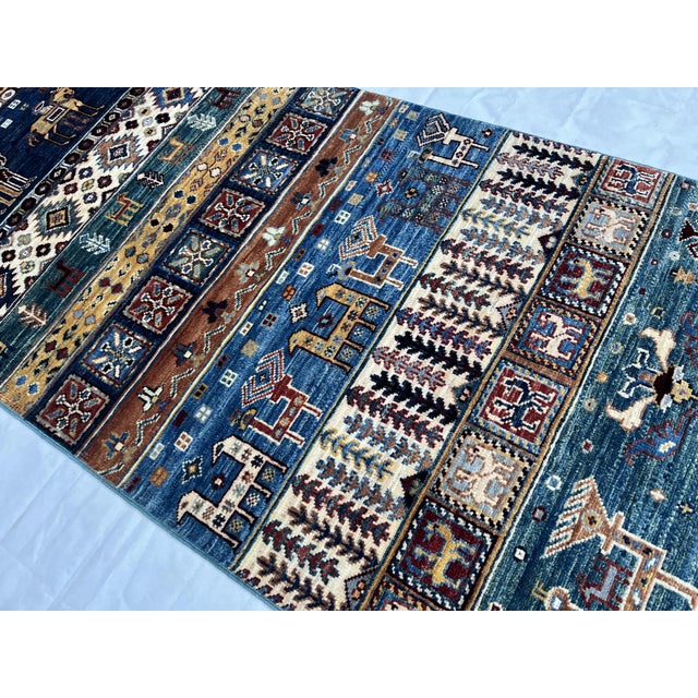 2000 - 2009 Hand-Knotted Qashqai Style Pictorial Khorjin Runner, Camels and Lions, 2'9" X 15'10" For Sale - Image 5 of 9
