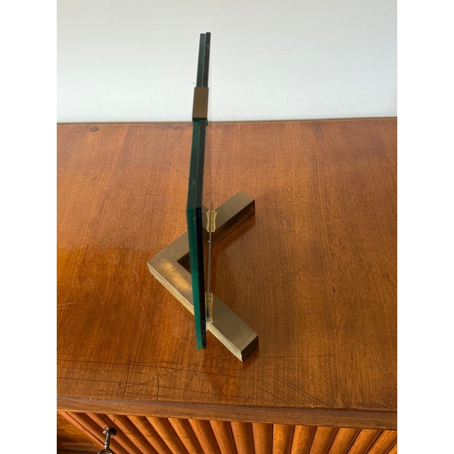 Hollywood Regency Glass and Brass Picture Frame, Italy, 1970s For Sale - Image 15 of 16