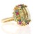 Contemporary 7.42 Carat Tourmaline Multi-Sapphire Yellow Gold Cocktail Ring Size 7 For Sale - Image 3 of 5