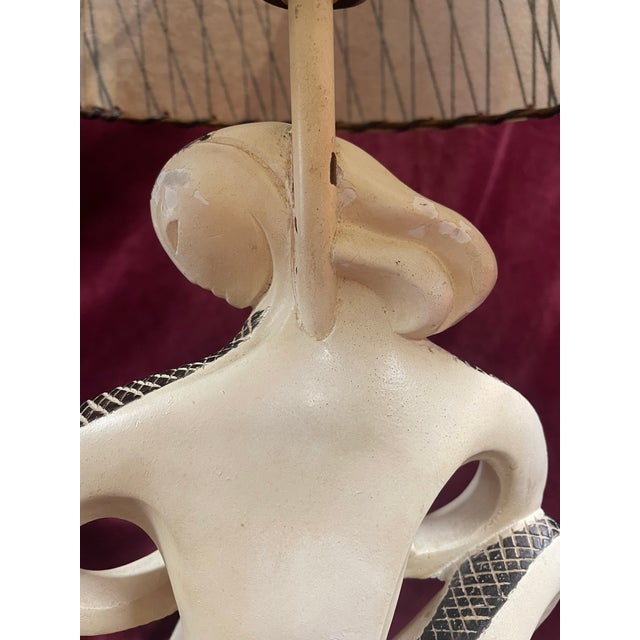 1950s 1950s FAIP Lamps Moderne Stylized in the Style of Frederic Weinberg With Original Shades - a Pair For Sale - Image 5 of 12