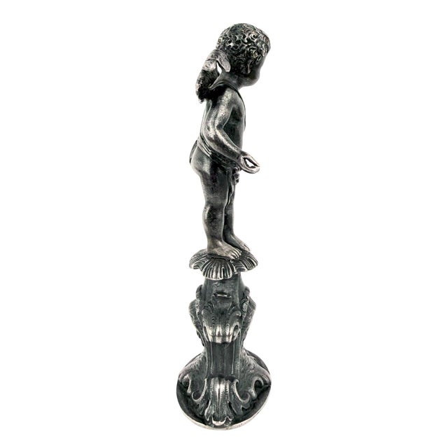 Late 19th Century Silver Wax Seal Stamp of Cherub Figurine For Sale - Image 4 of 8