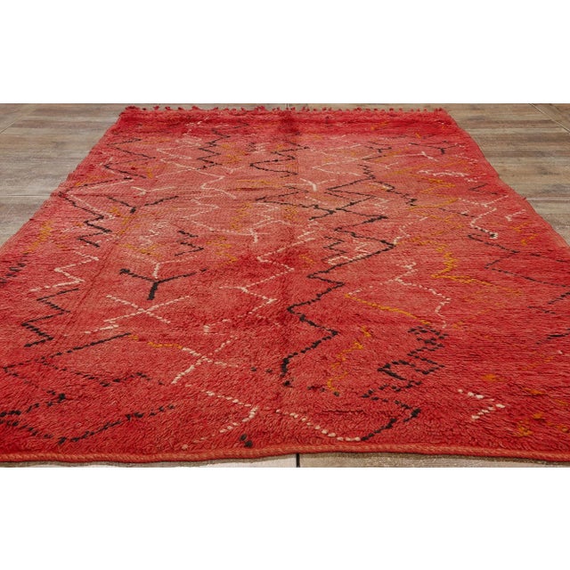 Red Vintage Red Talsint Moroccan Rug - 05'01 X 09'10 For Sale - Image 8 of 9