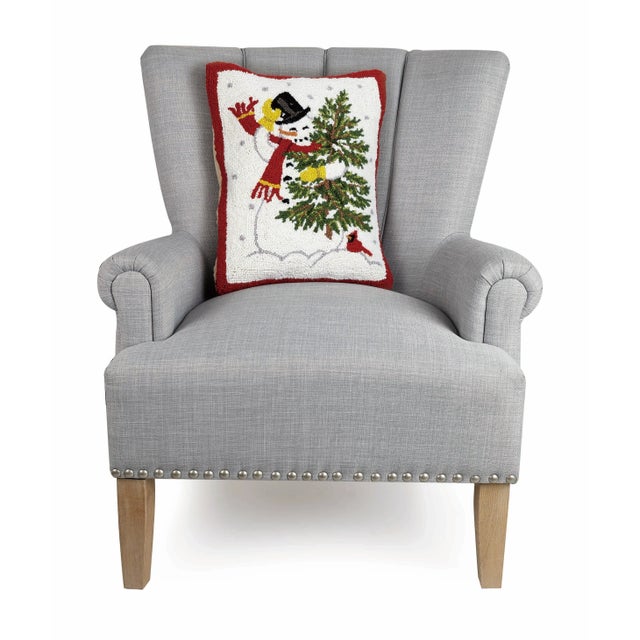 A festive way to spruce up your home for the holidays and winter season! 100% wool hooked throw pillow / accent pillow....