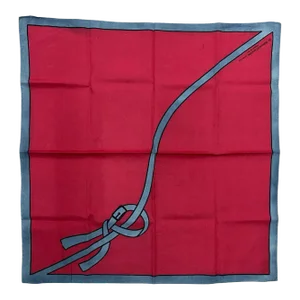 1980s Iconic Italian Red and Gray Silk Scarf by Roberta Di Camerino