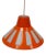 Mid-Century Modern Space Age UFO Pendant Lamp in Orange & White, 1970s For Sale