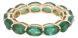 Natural 5.79 cts Zambian emerald band ring in 18k gold