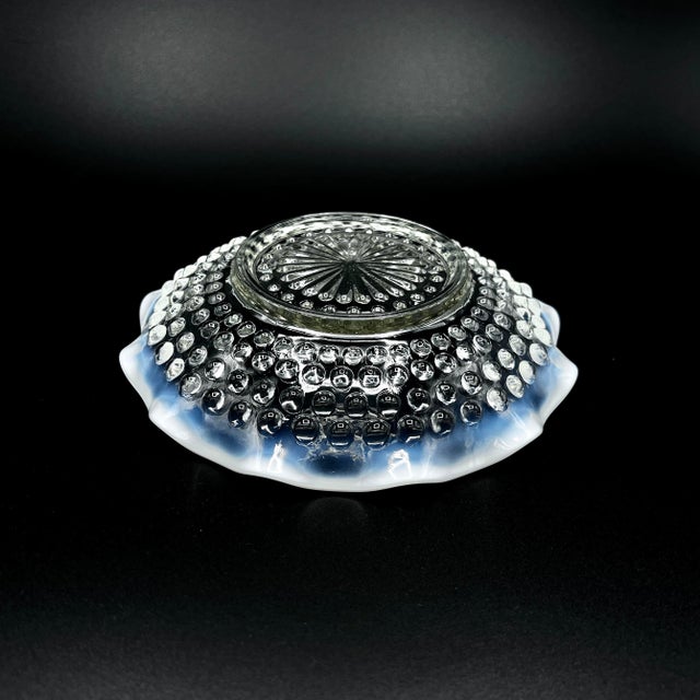 1940s 1940s Opaline Hobnail Crimped Catchall For Sale - Image 5 of 7