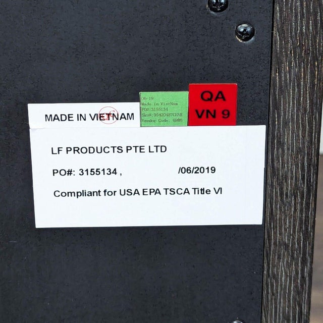 Brown Restoration Hardware Large Two Drawer Nightstand With Chevron Pattern For Sale - Image 8 of 8