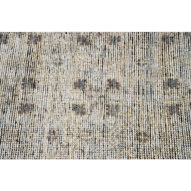 Textile Modern Soumak Style Handmade Geometric Gray Wool Rug For Sale - Image 7 of 8