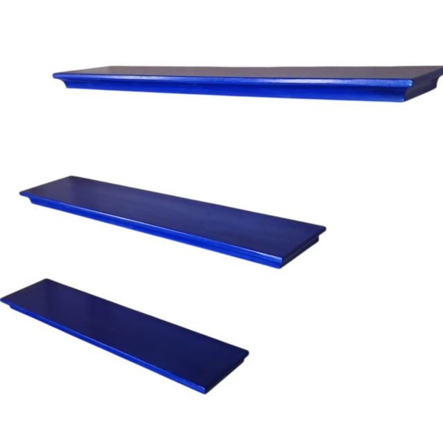 Blue Lagoon Minimal Shelves are recycled from scrap poplar.. This is a set of 3 small shelves. If your interested in how...